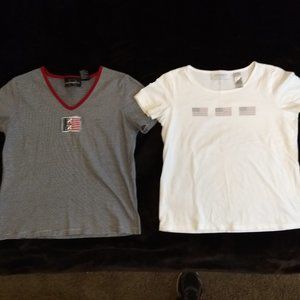 women's short sleeve tees   with American flag